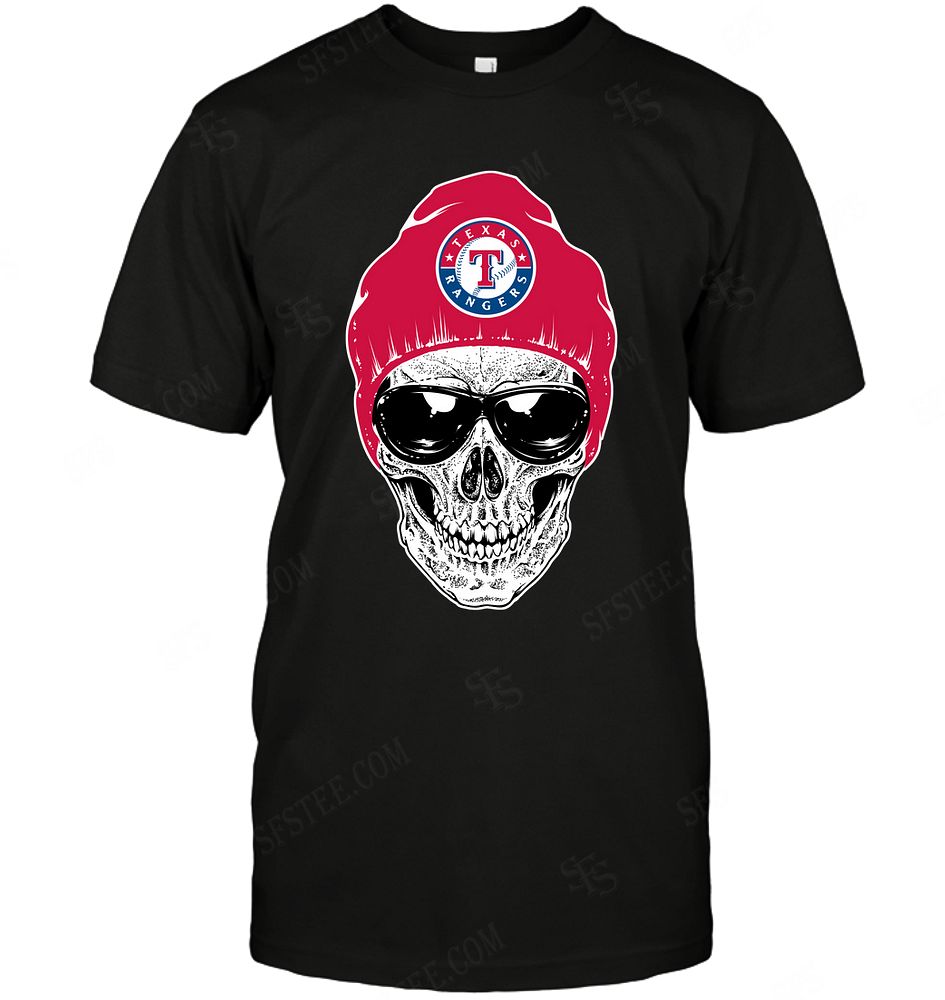 Mlb Texas Rangers Skull Rock With Beanie Sweater Plus Size Up To 5xl