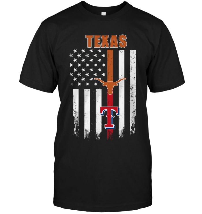 Mlb Texas Rangers Texas Texas Longhorns Texas Rangers American Flag Shirt Hoodie