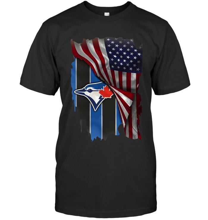 Mlb Toronto Blue Jays American Flag Fan Shirt Plus Size Up To 5xl