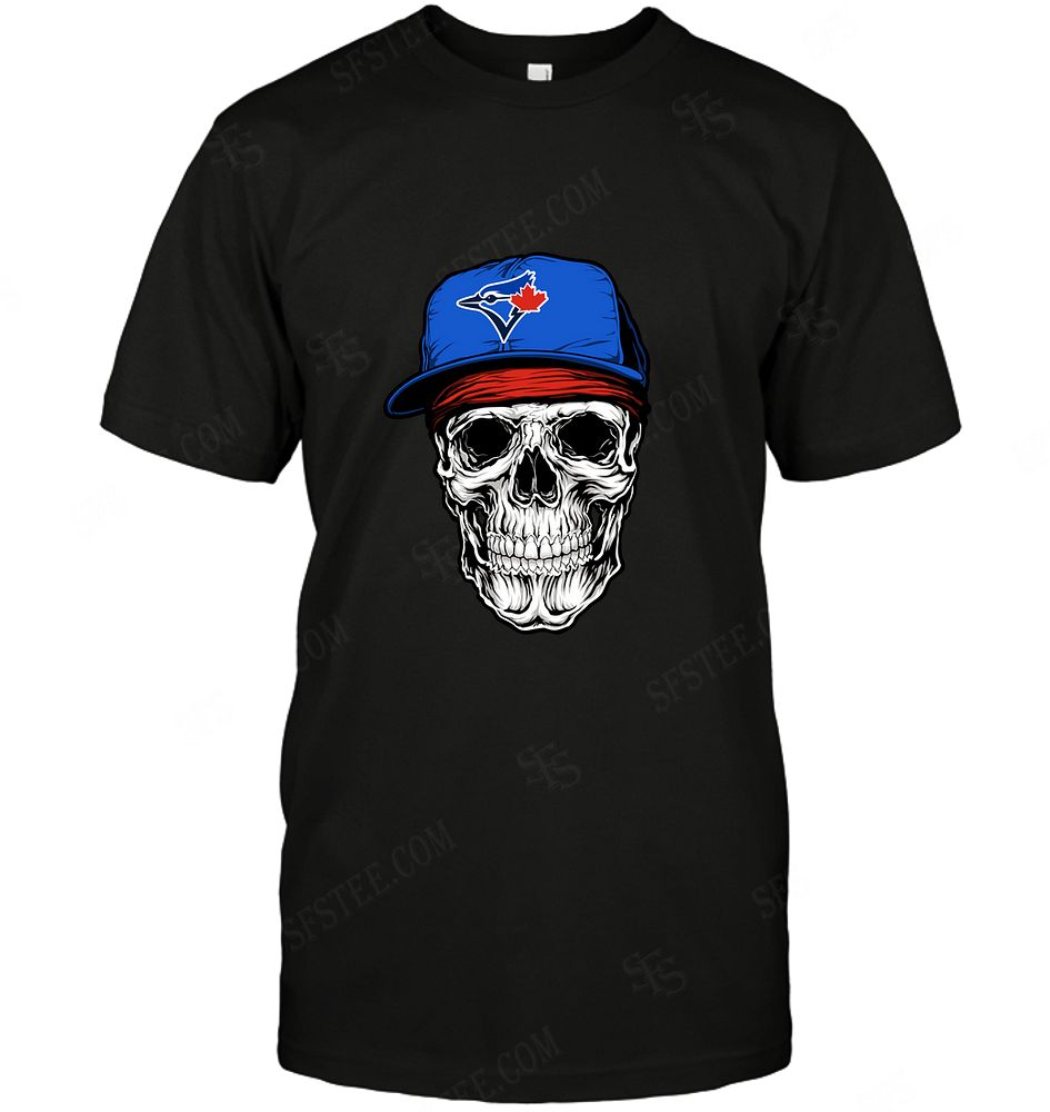 Mlb Toronto Blue Jays Skull Rock With Hat Tank Top Full Size Up To 5xl