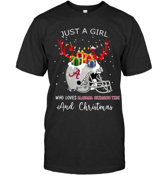 Ncaa Alabama Crimson Tide Just A Girl Who Love Alabama Crimson Tide And Christmas Fan Shirt Long Sleeve Size Up To 5xl