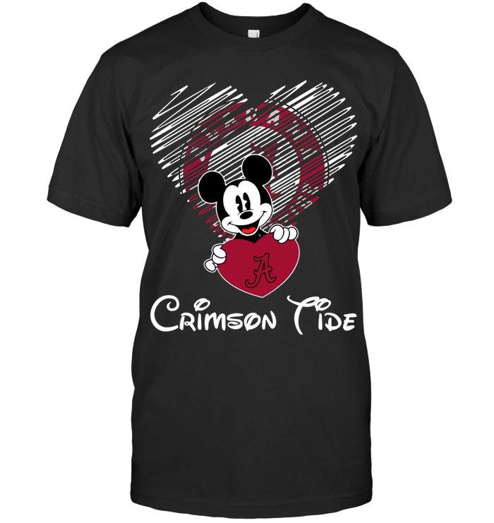 Ncaa Alabama Crimson Tide Mickey Loves Alabama Crimson Tide Fan Shirt White Hoodie Size Up To 5xl