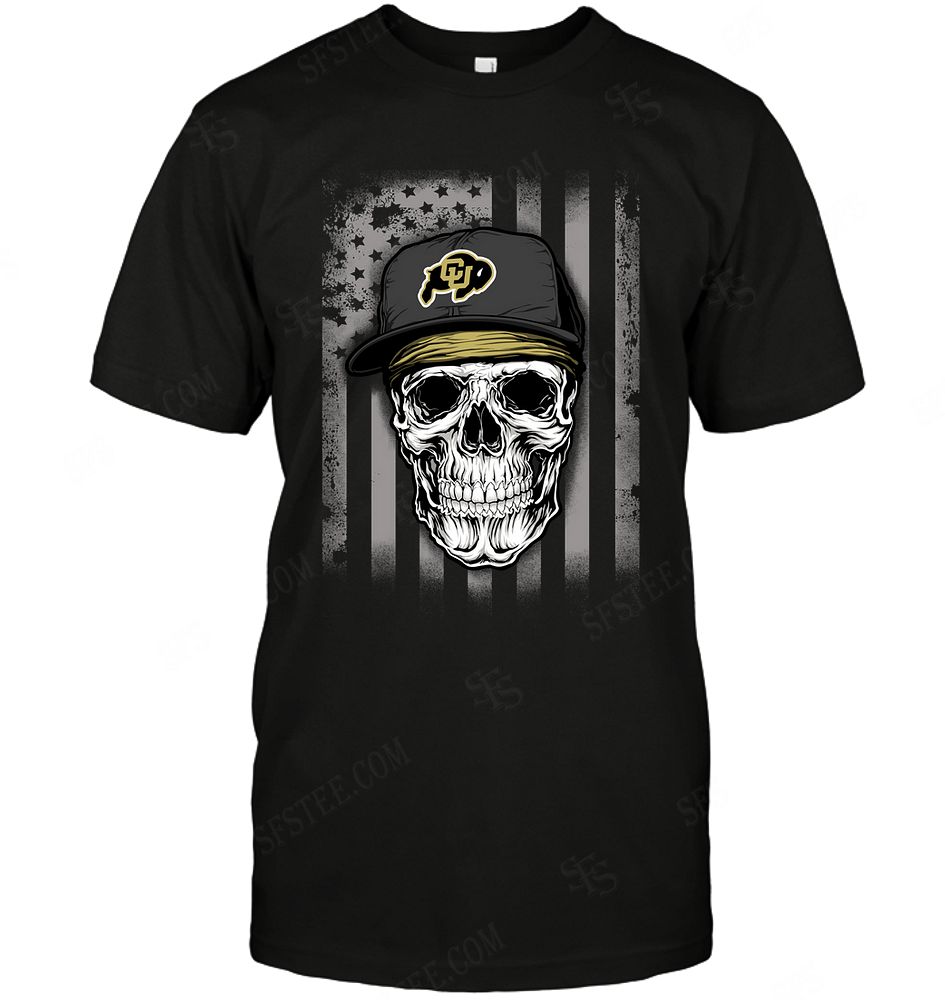 Ncaa Colorado Buffaloes Skull Rock With Hat Tank Top Size Up To 5xl