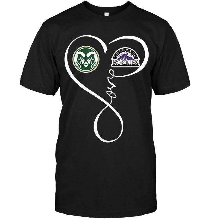 NCAA Colorado State Rams Colorado Rockies Love Heart Shirt Tshirt For Fan