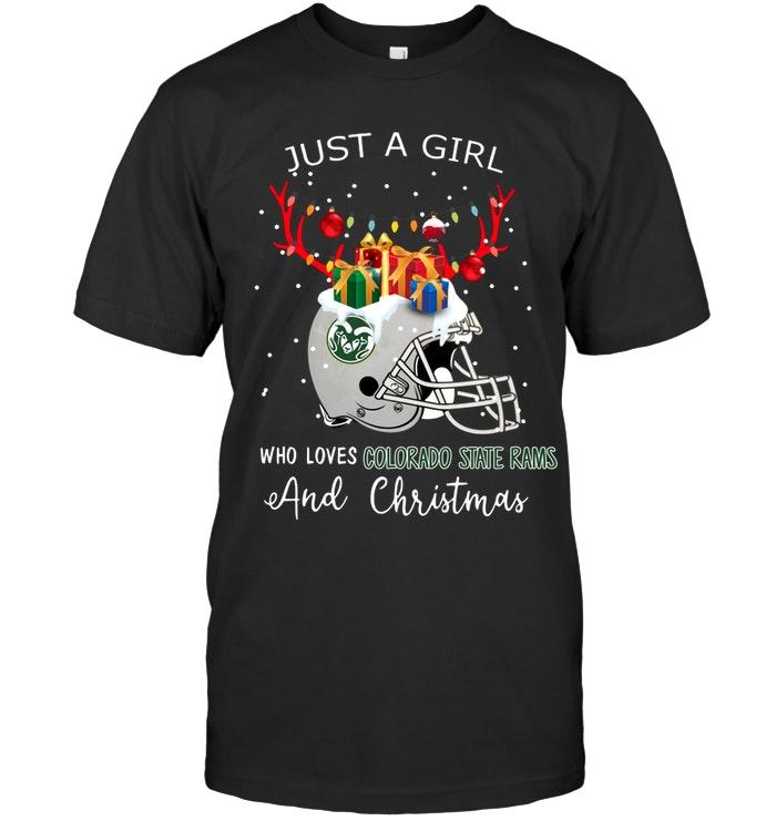 Ncaa Colorado State Rams Just A Girl Who Love Colorado State Rams And Christmas Fan Shirt Sweater Plus Size Up To 5xl