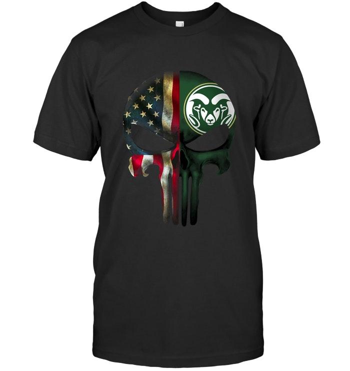 Ncaa Colorado State Rams Skull American Flag Shirt Long Sleeve Size Up To 5xl