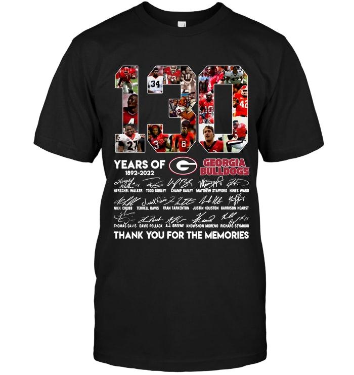 Ncaa Georgia Bulldogs 130 Years Of Georgia Bulldogs Signed Shirt Plus Size Up To 5xl
