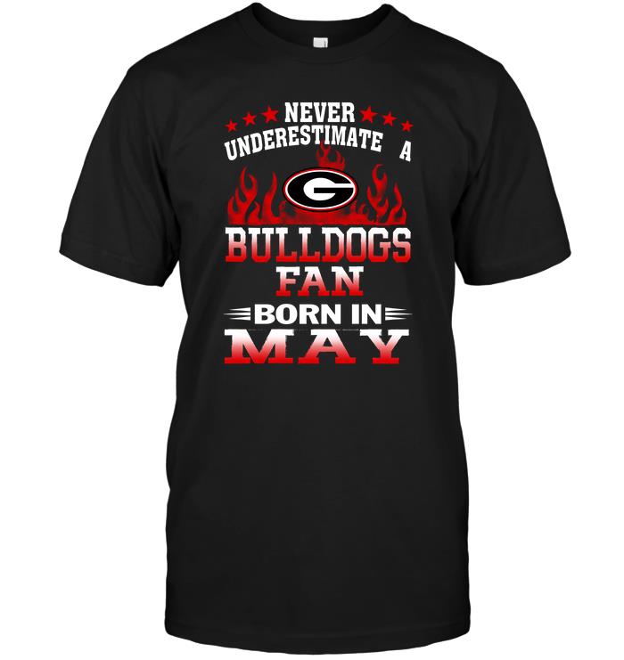 Ncaa Georgia Bulldogs Never Underestimate A Bulldogs Fan Born In May Long Sleeve Size Up To 5xl