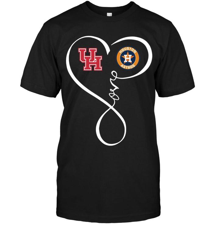 Ncaa Houston Cougars Houston Astros Love Heart Shirt Shirt Size Up To 5xl