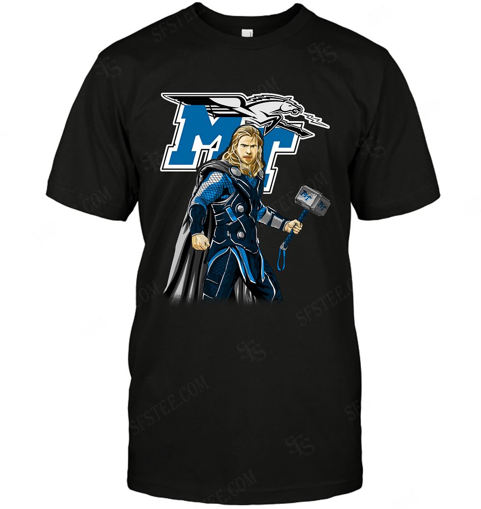 NCAA Middle Tennessee Blue Raiders Thor Dc Marvel Jersey Superhero Avenger Size S-5xl