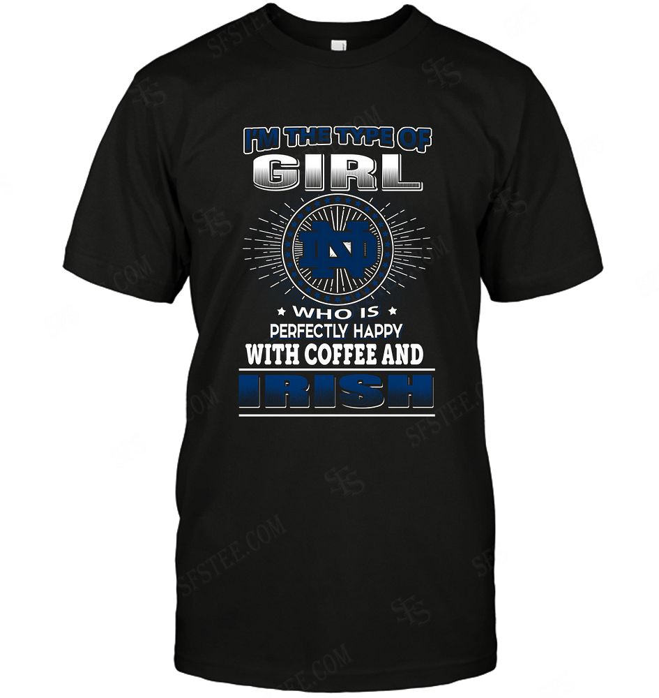 Ncaa Notre Dame Fighting Irish Girl Loves Coffee Shirt