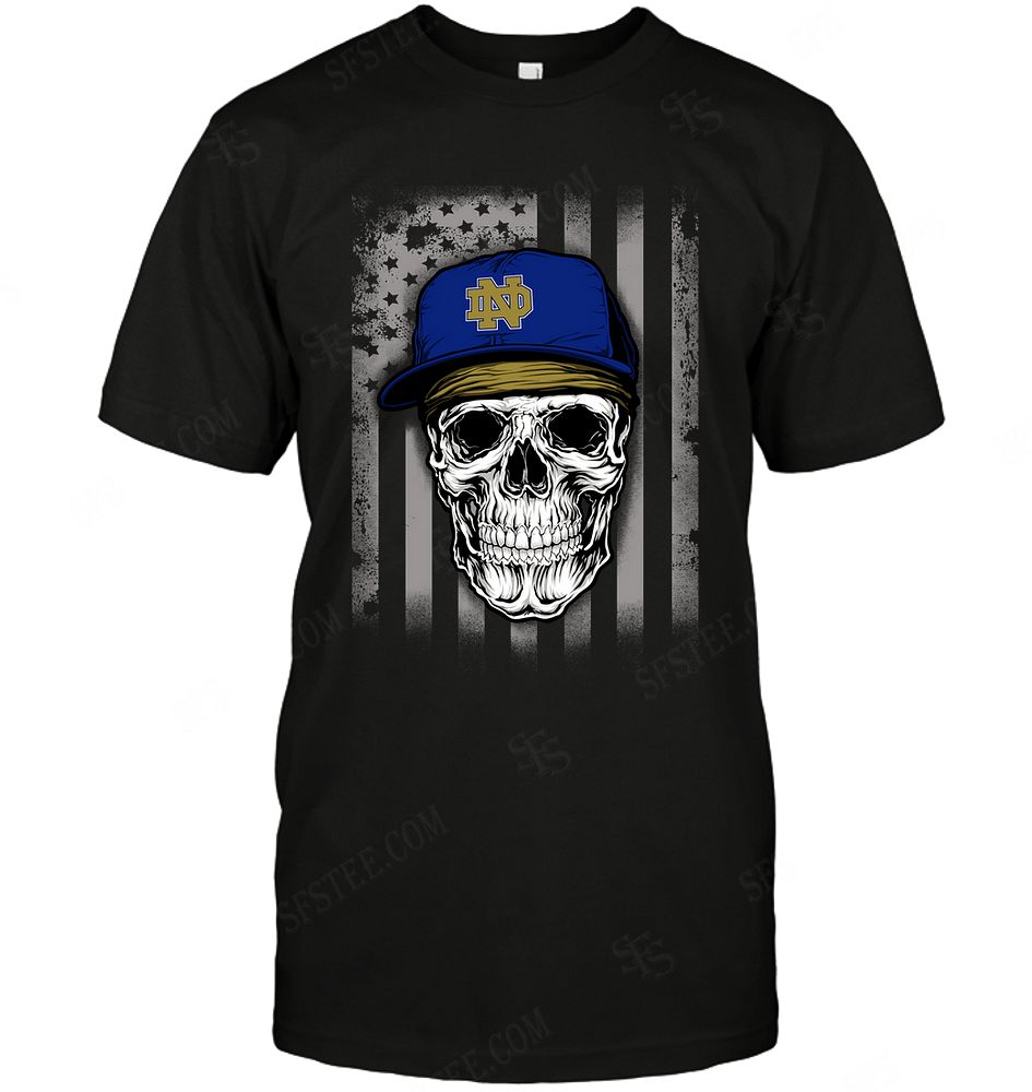 Ncaa Notre Dame Fighting Irish Skull Rock With Hat Full Size Up To 5xl