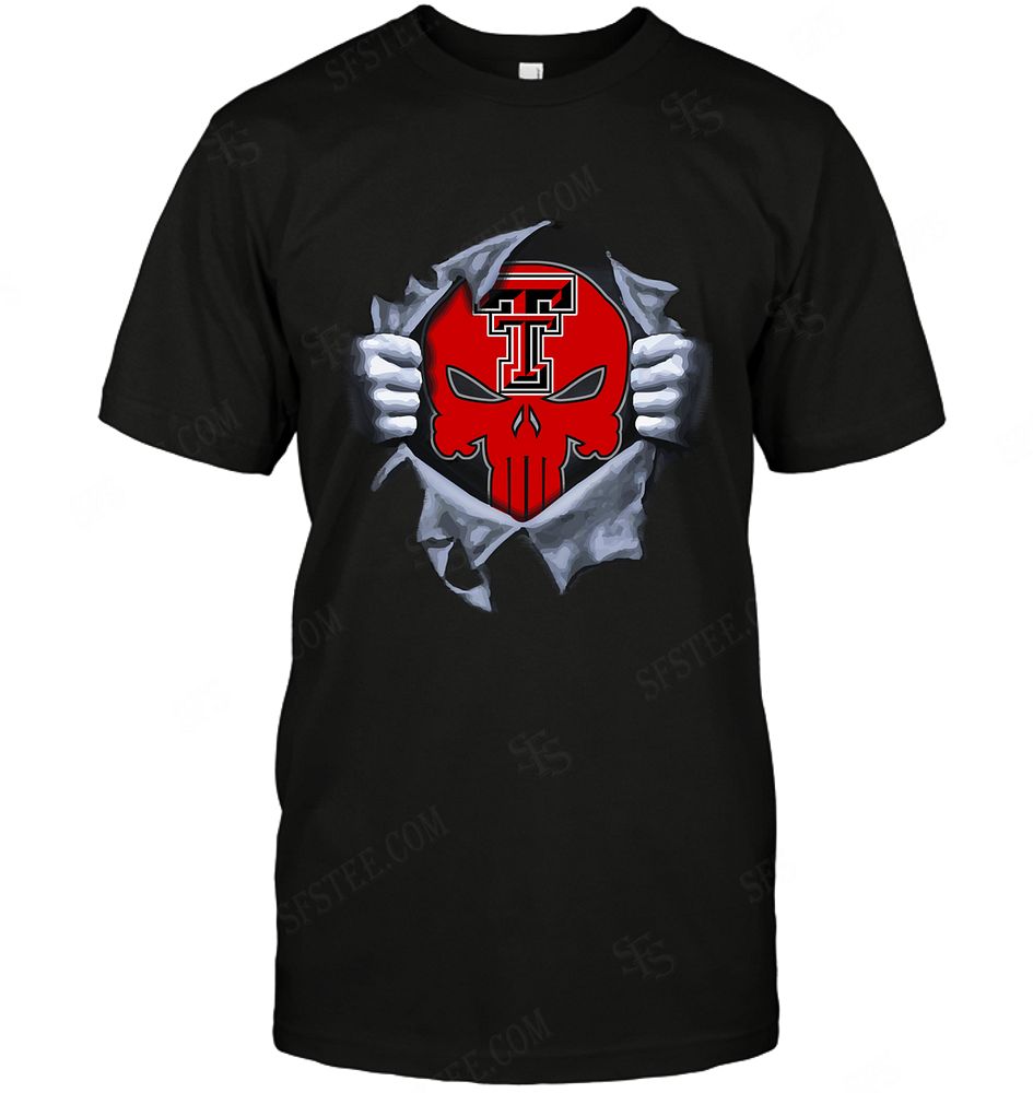 NCAA Texas Tech Red Raiders Punisher Logo Dc Marvel Jersey Superhero Avenger Hoodie Size S-5xl