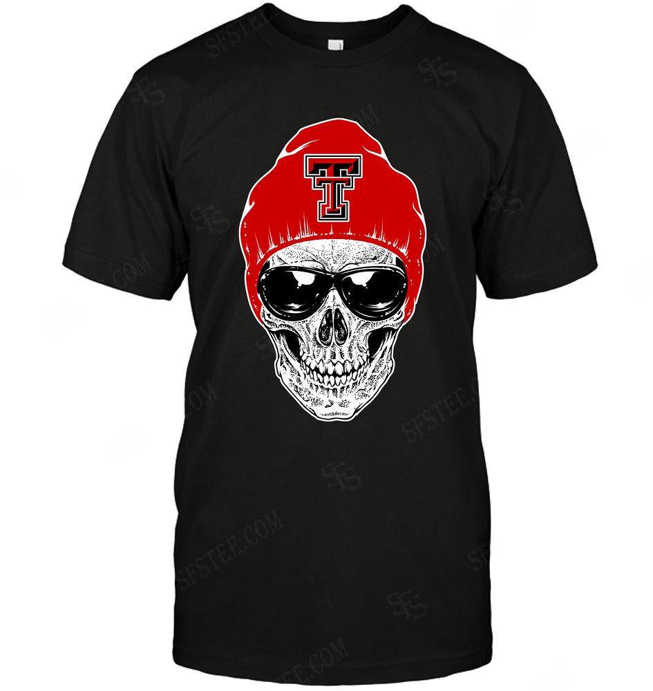 NCAA Texas Tech Red Raiders Skull Rock With Beanie Sweater Tshirt For Fan