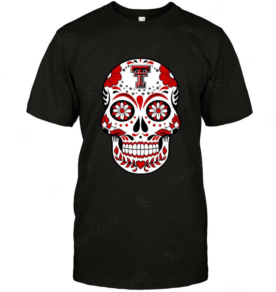 NCAA Texas Tech Red Raiders Skull Rock With Flower Sweater Gift For Fan