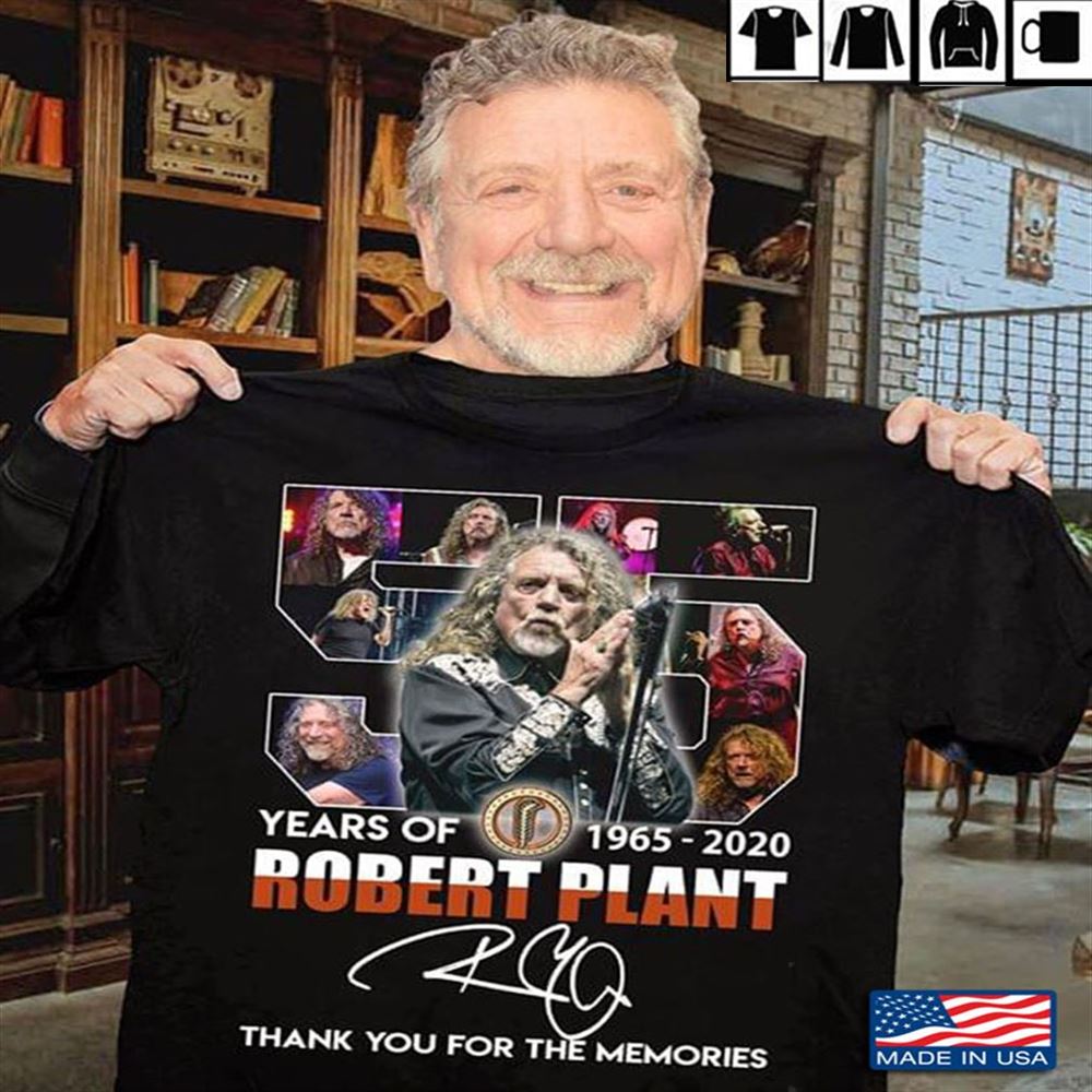 55 Years Of Robert Plant 1965-2020 Signature Thank You For T T-shirt Hoodie Tank Top Size Up To 5xl
