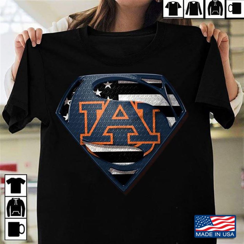 Auburn Tigers Superman American Flag The 4th Of July T-shirt Hoodie Tank Top Size Up To 5xl