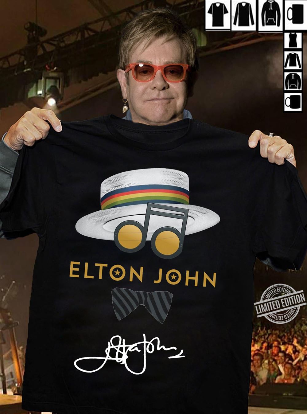 Elton John Signature For Fan T Shirt Hoodie Tank Top Size Up To 5xl
