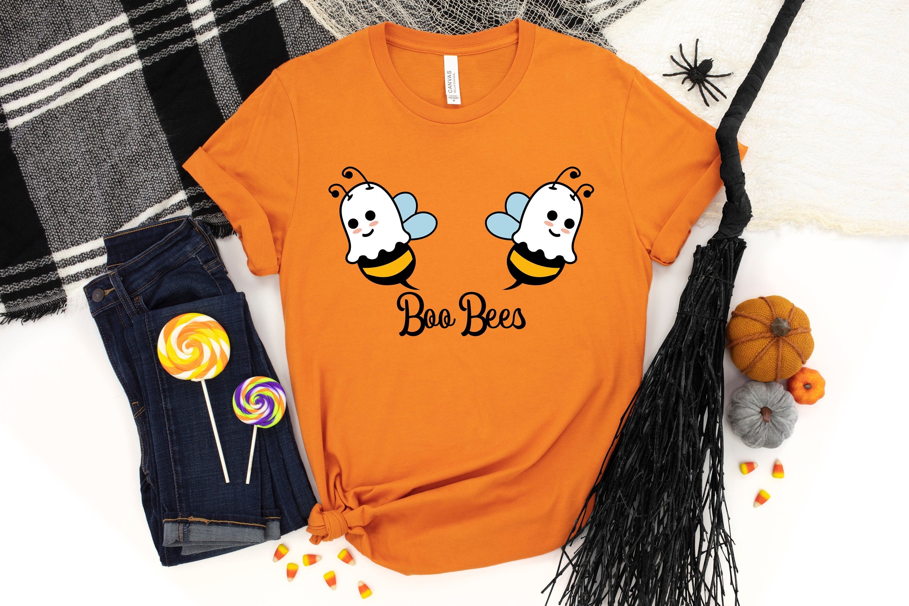 Boo Bees Shirt Funny Halloween Shirt Boobies Halloween Shirt Halloween Party Shirt Trick Or Treat Shirt Ghost Shirtspooky Vibes Shirt