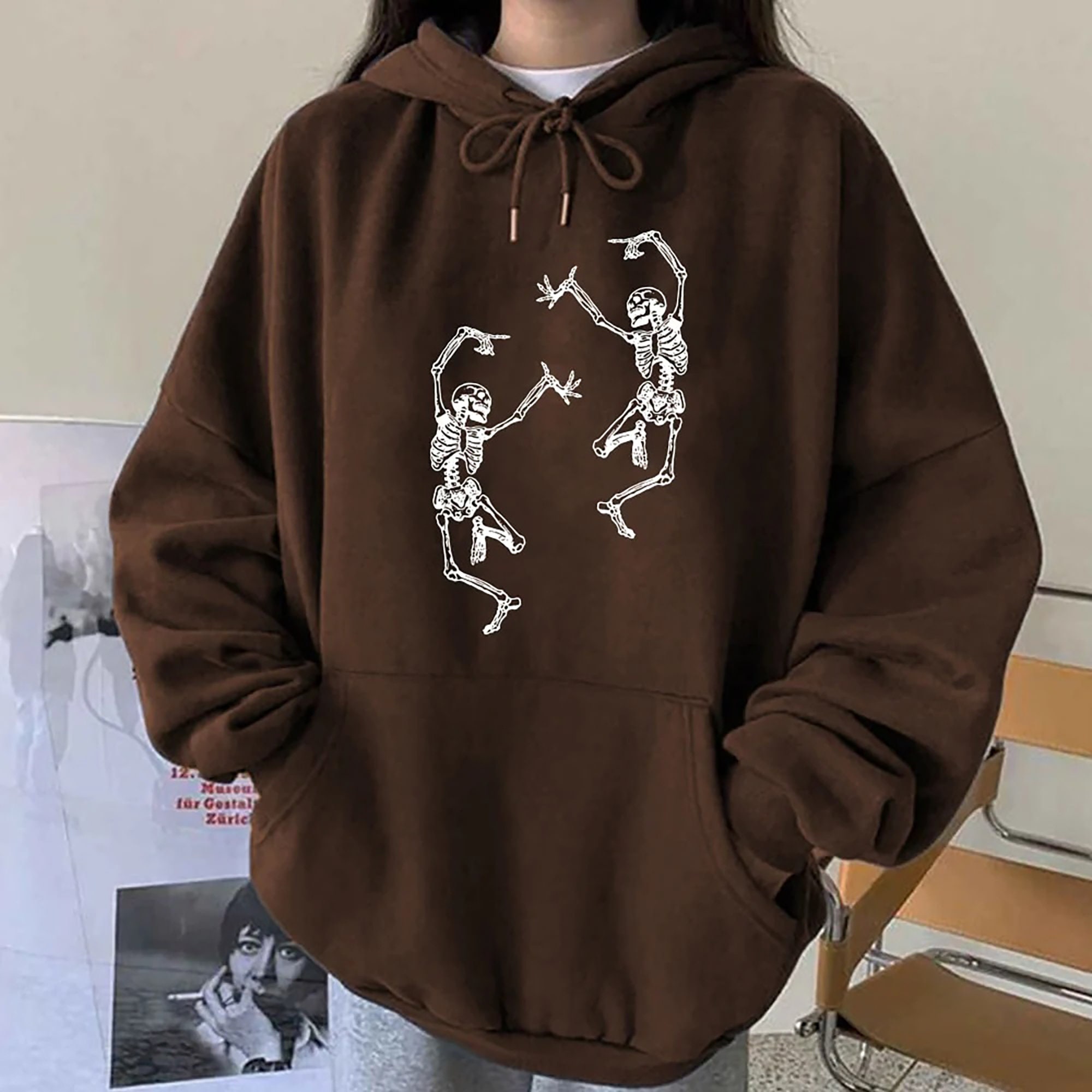 Dancing Skeleton Falls Hoodie Skeleton Dancing Sweatshirt Skeleton Spooky Season Shirt Skeleton Sweatshirt Halloween Shirt Falls Shirt