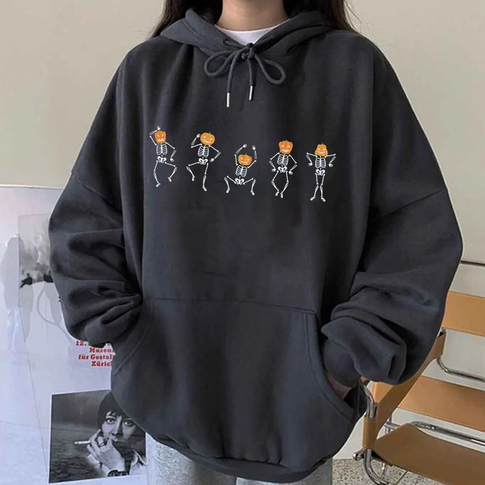 Dancing Skeleton Falls Sweatshirt Pumpkins Skeleton Dancing Halloween Hoodie Skeleton Spooky Season Shirt Halloween Shirt Falls Shirt