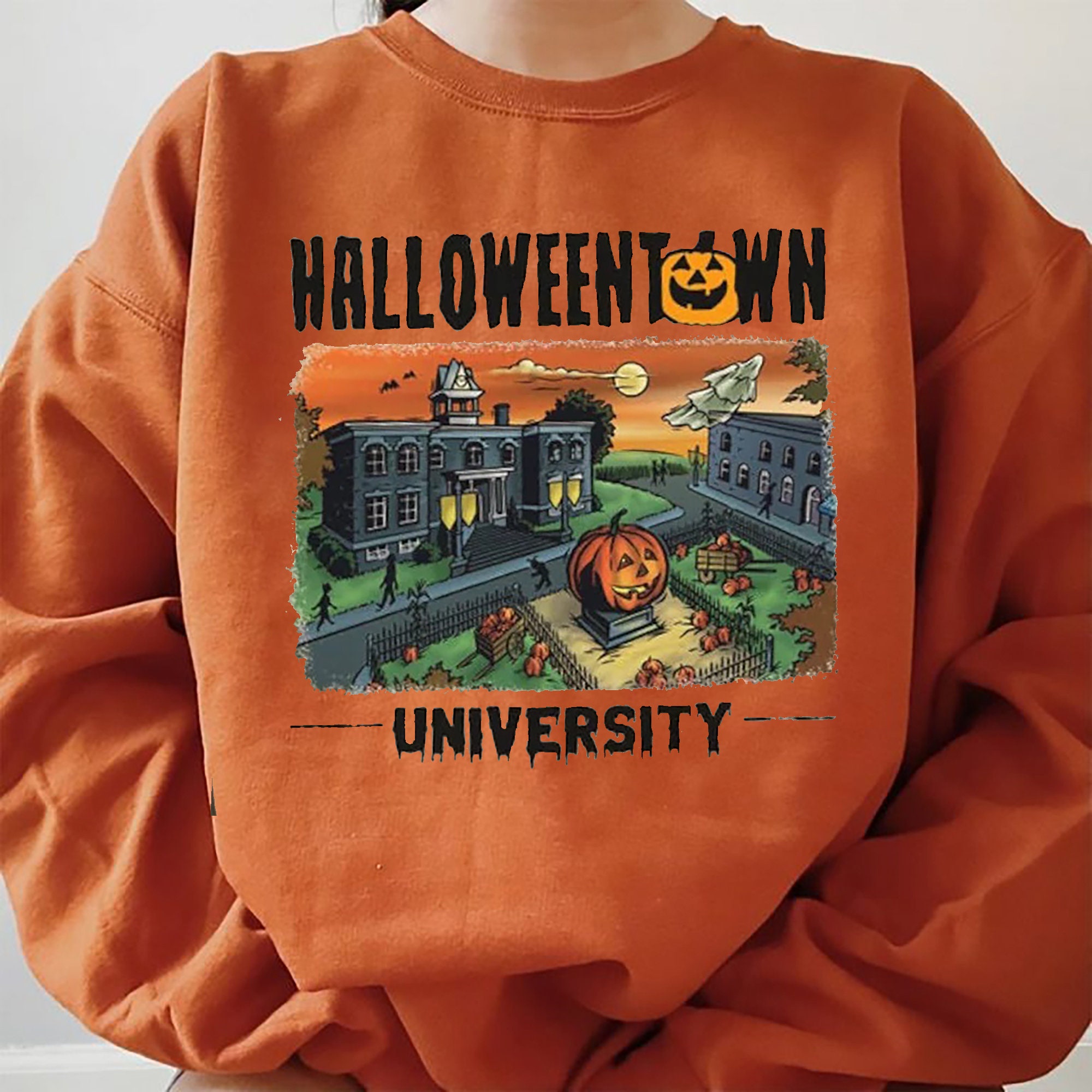 Halloweentown University Sweatshirt Halloweentown University Sweatshirts Pumpkin Shirt Fall Sweatshirts Halloweentown Shirt