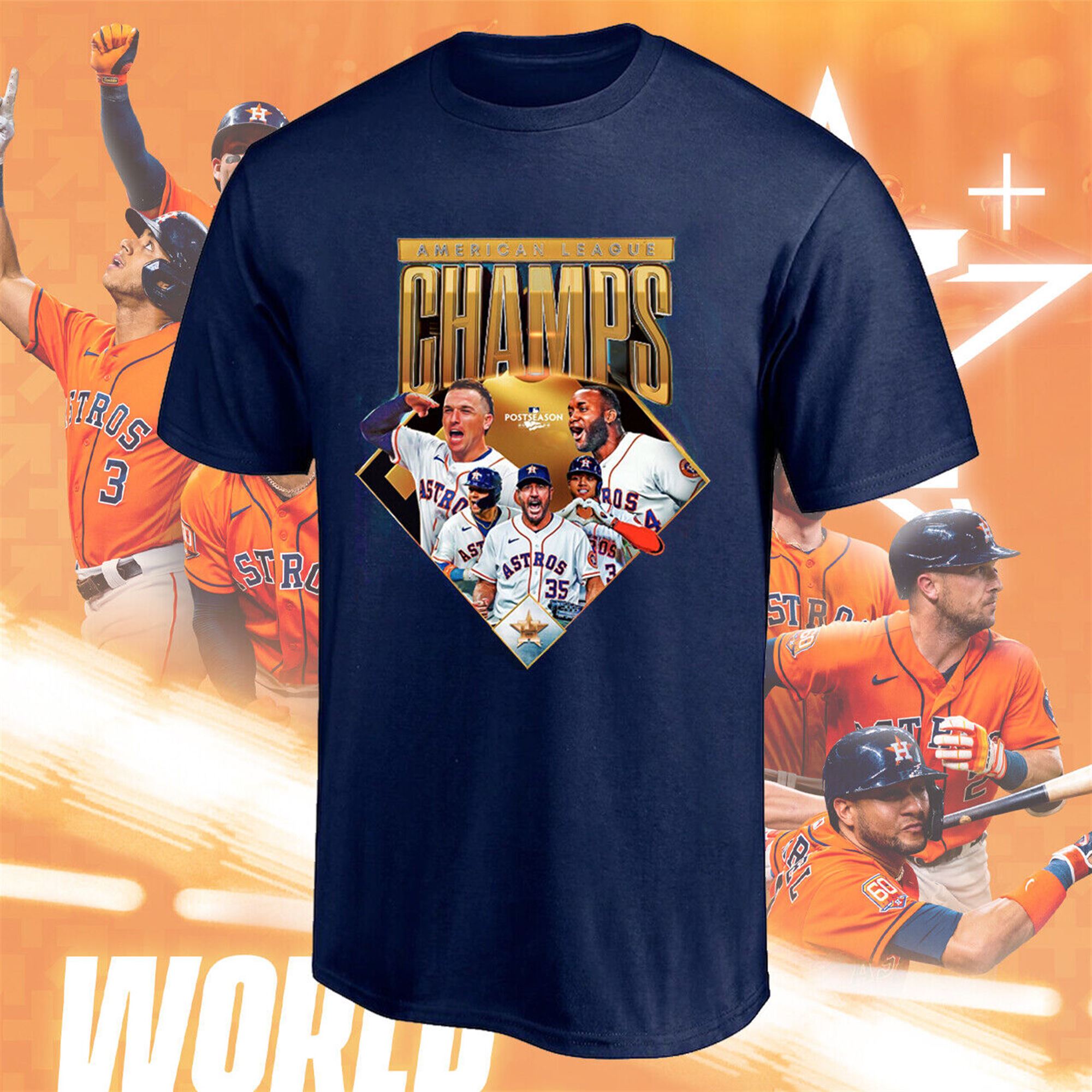 Houston Astros 2022 World Baseball Series Finals Champs Tshirt S-5xl Full Size Up To 5xl