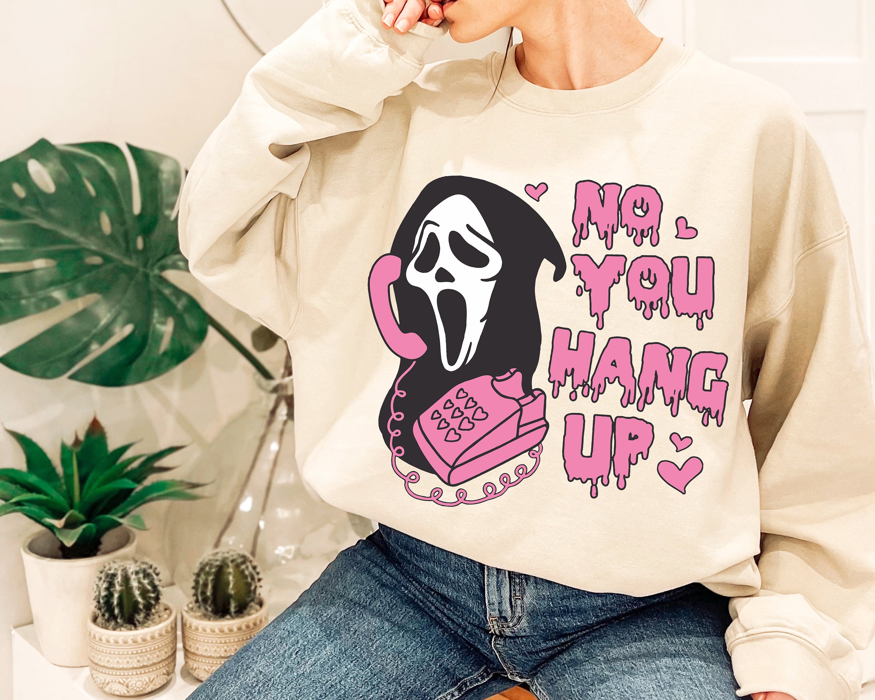 No You Hang Up Sweatshirt Ghostface Sweatshirt Scream Movie Sweatshirt Horror Shirt Halloween Sweater Ghost Shirt Halloween Costume 83bll