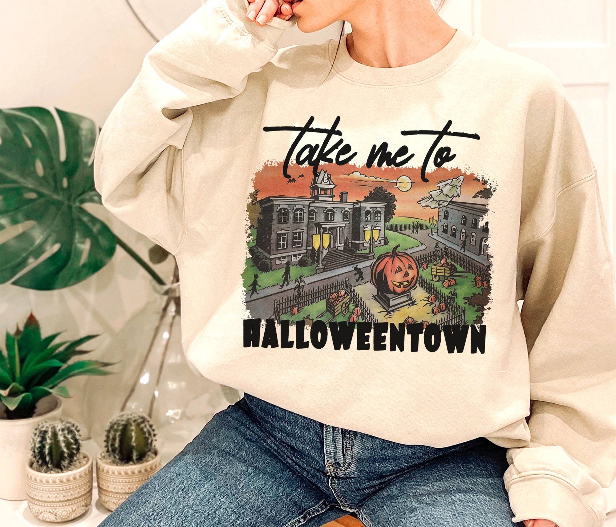 Take Me To Halloweentown Sublimation Transfer Sweatshirt Hoodie T-shirt Halloweentown Sweatshirt Pumpkin Halloween Halloween Sweatshirt