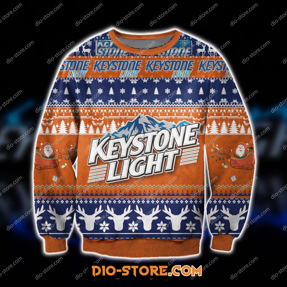 3d All Over Print Keystone Light Beer Ugly Christmas Sweater Sweatshirt Christmas