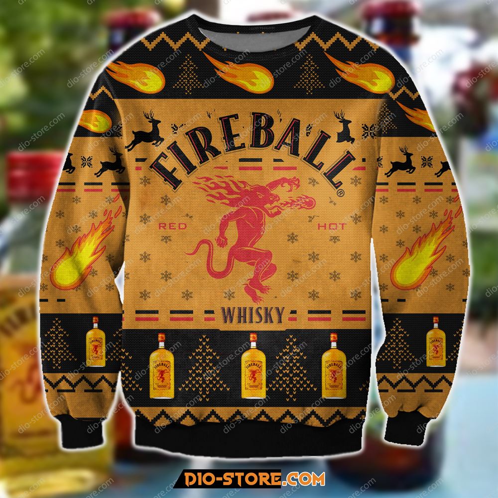 3d All Over Print Knitting Pattern Fireball Cinnamon Ugly Christmas Sweater Sweatshirt Christmas