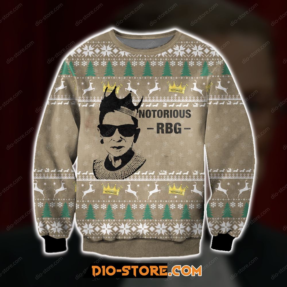 3d All Over Print Notorious Rbg Ugly Sweater Sweatshirt Christmas