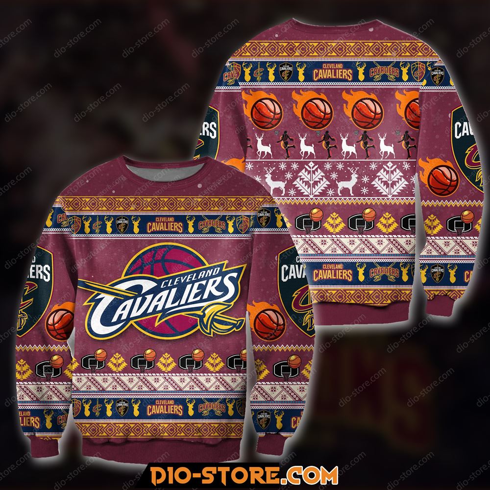 3d Knitting Pattern Cleveland Cavaliers Ugly Christmas Sweater Sweatshirt Christmas