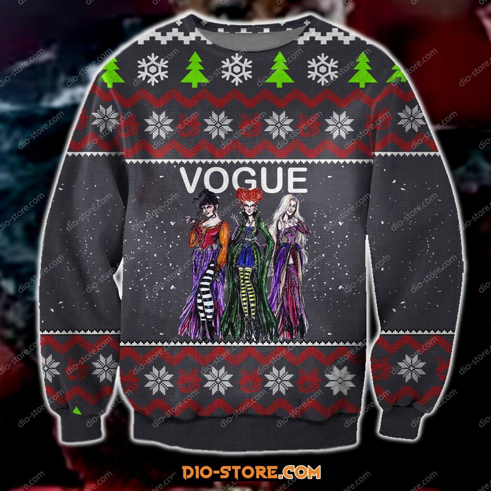 3d Print Knitting Pattern Vogue Magazine Ugly Christmas Sweater Sweatshirt Christmas