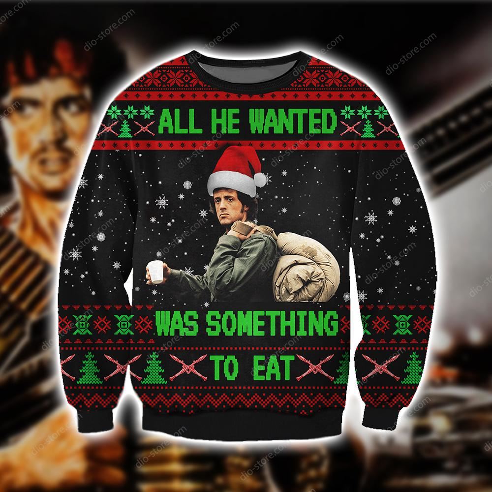 All He Wanted Was Something To Eat Knitting Pattern 3d Print Ugly Sweater Sweatshirt Christmas