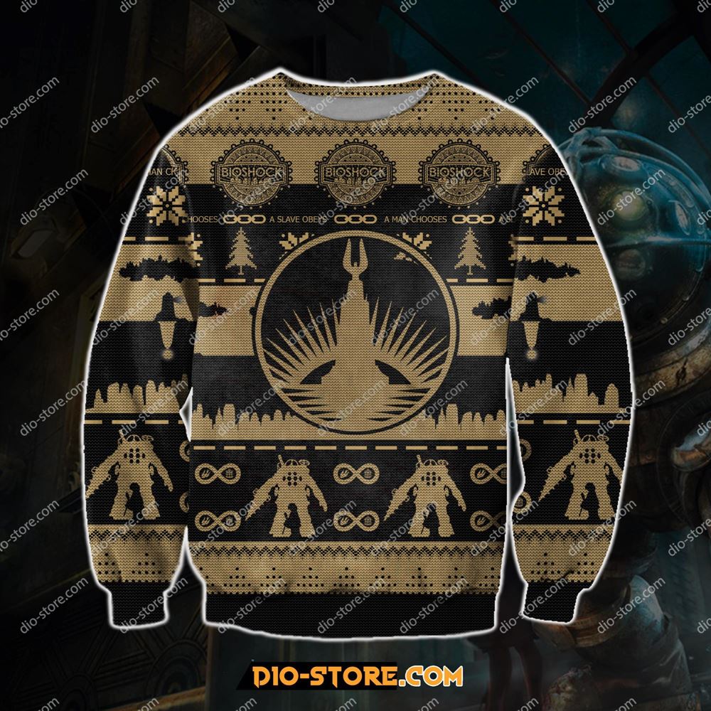 Bioshock 3d Print Knitting Pattern Ugly Christmas Sweater Sweatshirt Christmas