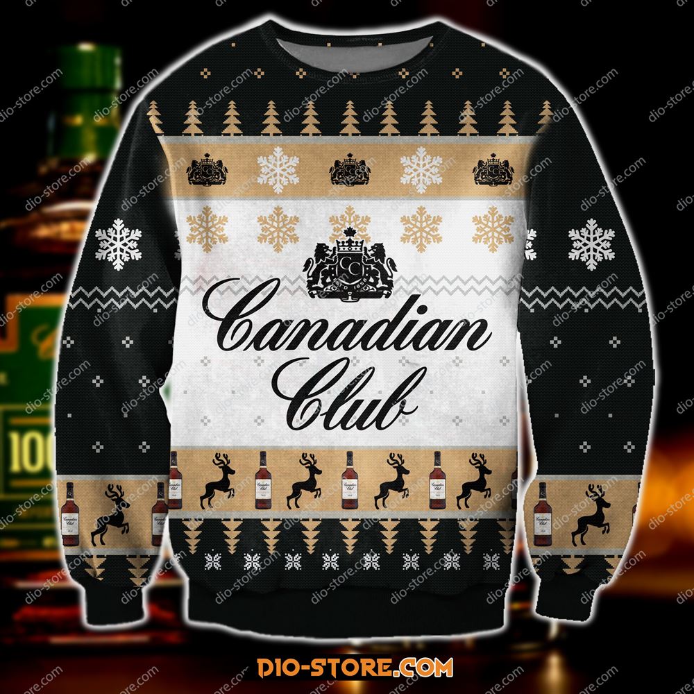 Canadian Club Knitting Pattern 3d Print Ugly Sweater Sweatshirt Christmas