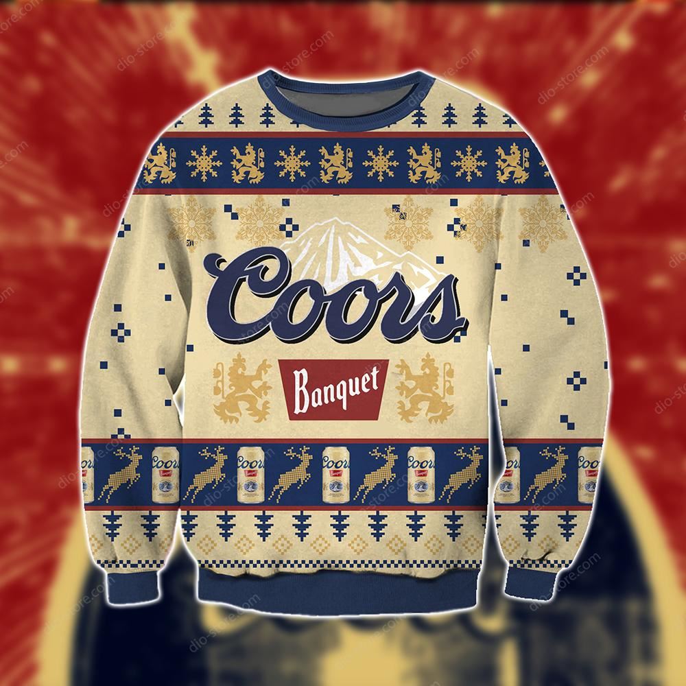 Coors Banquet Beer Knitting Pattern 3d Print Ugly Sweater Sweatshirt Christmas