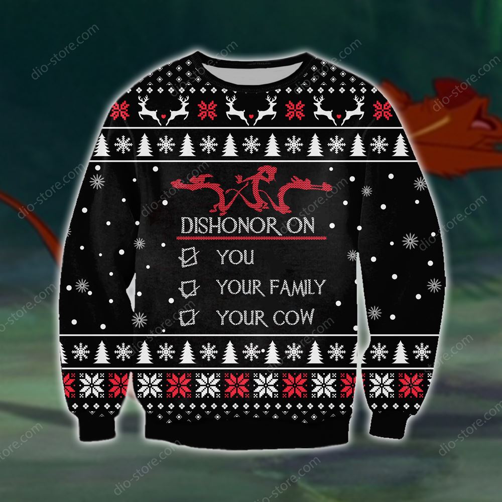 Dishonor On You Knitting Pattern 3d Print Ugly Sweater Sweatshirt Christmas