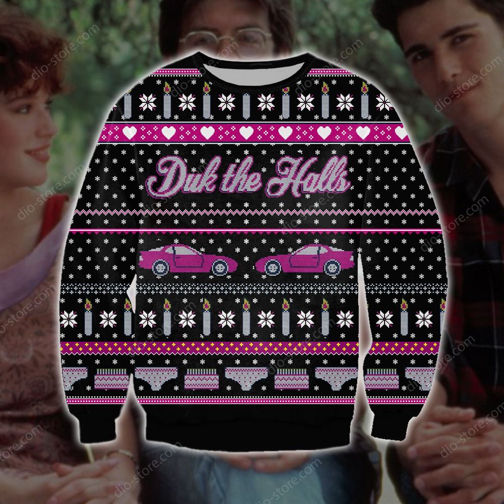 Drink The Halls Knitting Pattern 3d Print Ugly Sweater Sweatshirt Christmas