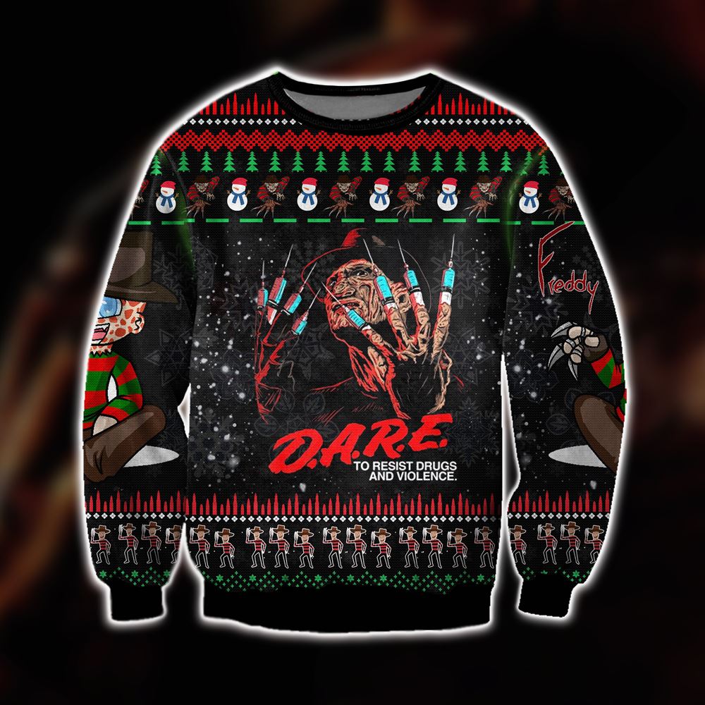 Freddy Krueger Knitting Pattern 3d Print Ugly Sweater Sweatshirt Christmas
