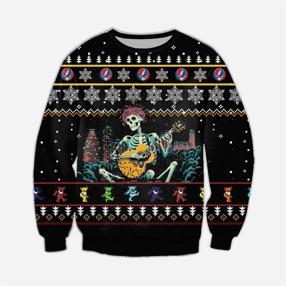 Grateful Dead Knitting Pattern 3d Print Ugly Sweater Sweatshirt Christmas