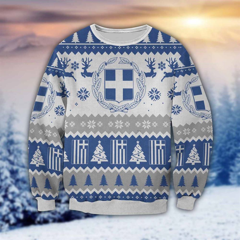 Greece 3d All Over Print Ugly Christmas Sweater Sweatshirt Christmas