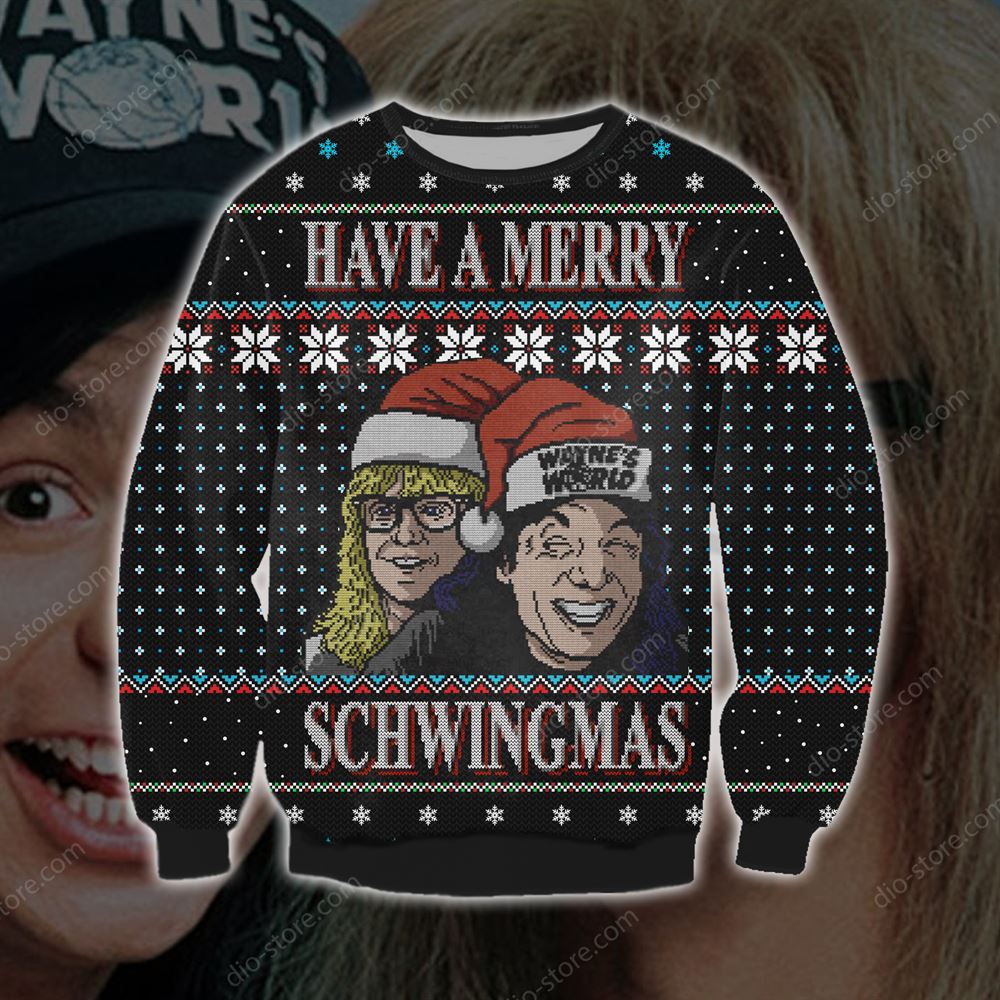 Have A Merry Schwingmas Knitting Pattern 3d Print Ugly Sweater Sweatshirt Christmas