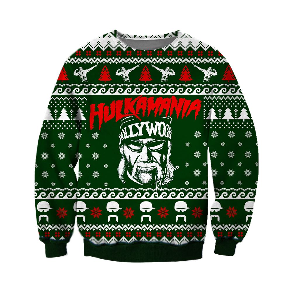 Hulkamania Knitting Pattern 3d Print Ugly Christmas Sweater Sweatshirt Christmas