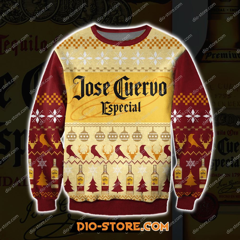 Jose Cuervo Especial Tequila Knitting Pattern 3d Print Ugly Sweater Sweatshirt Christmas