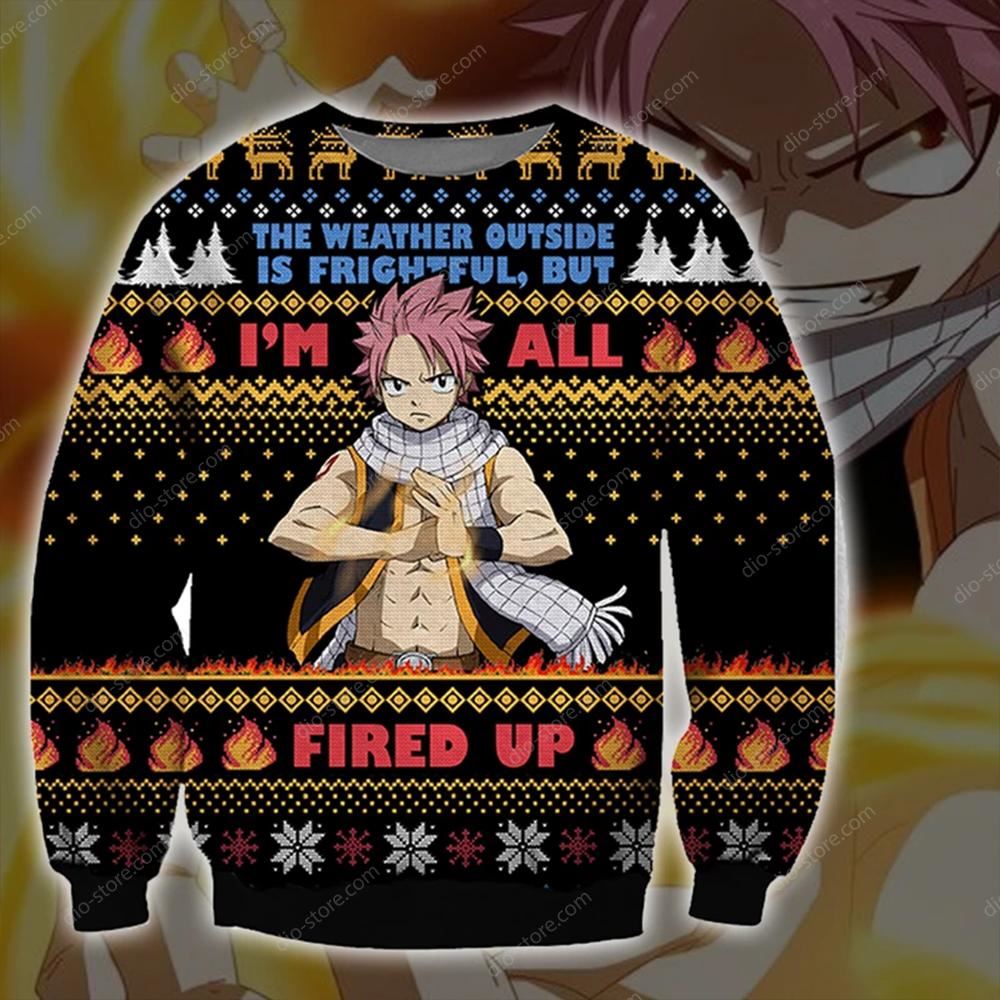 Natsu Dragneel Knitting Pattern 3d Print Ugly Sweater Sweatshirt Christmas