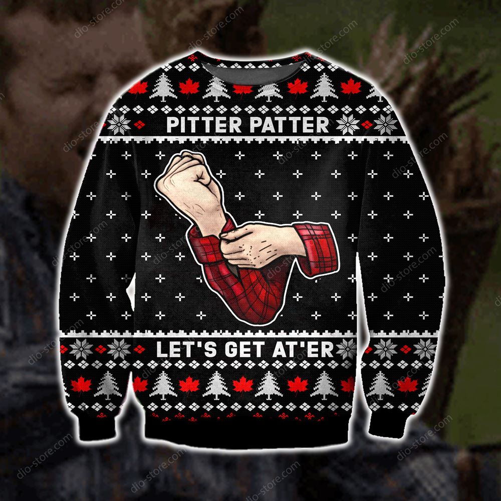 Pittter Patter Knitting Pattern 3d Print Ugly Sweater Sweatshirt Christmas