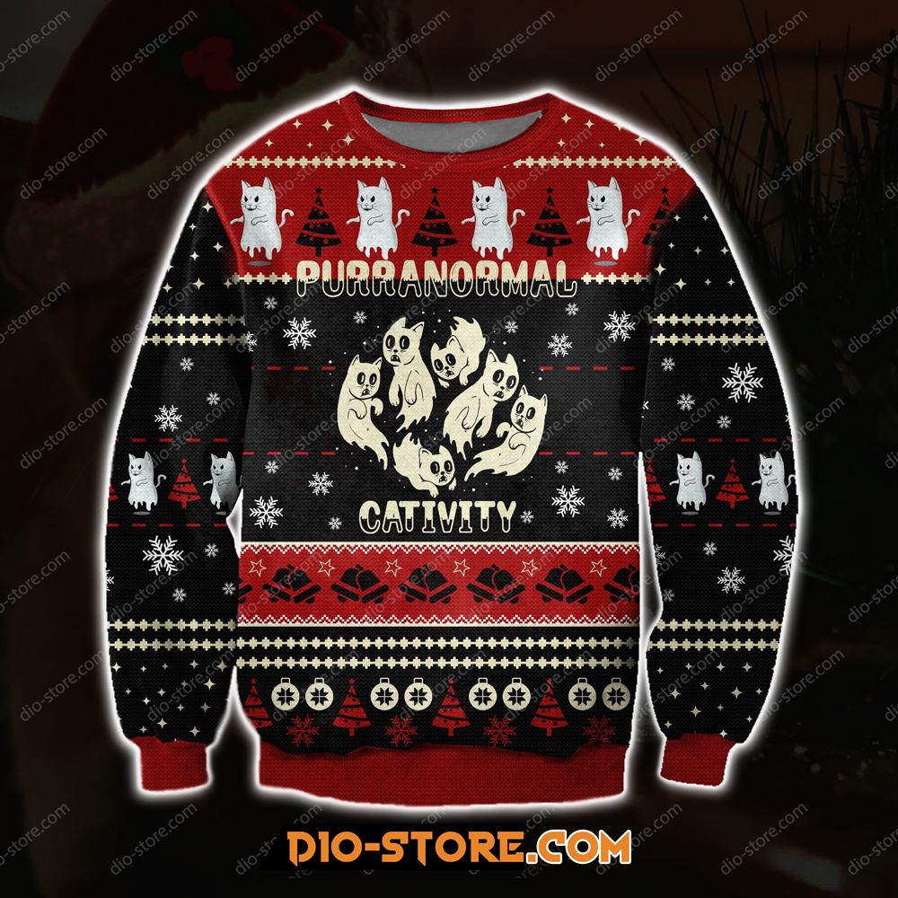 Purranormal Cativity 3d All Over Print Ugly Christmas Sweater Sweatshirt Christmas