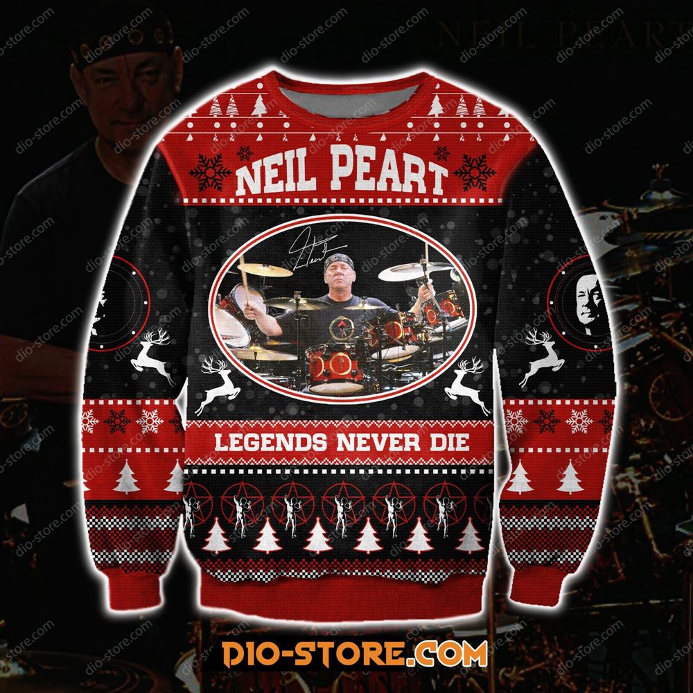 Rush Drummer Neil Peart-legends Never Die 3d Print Ugly Sweater Sweatshirt Christmas